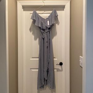 Baltic Born Katya Ruffle Maxi Dress, Light Blue, M, NWTs!